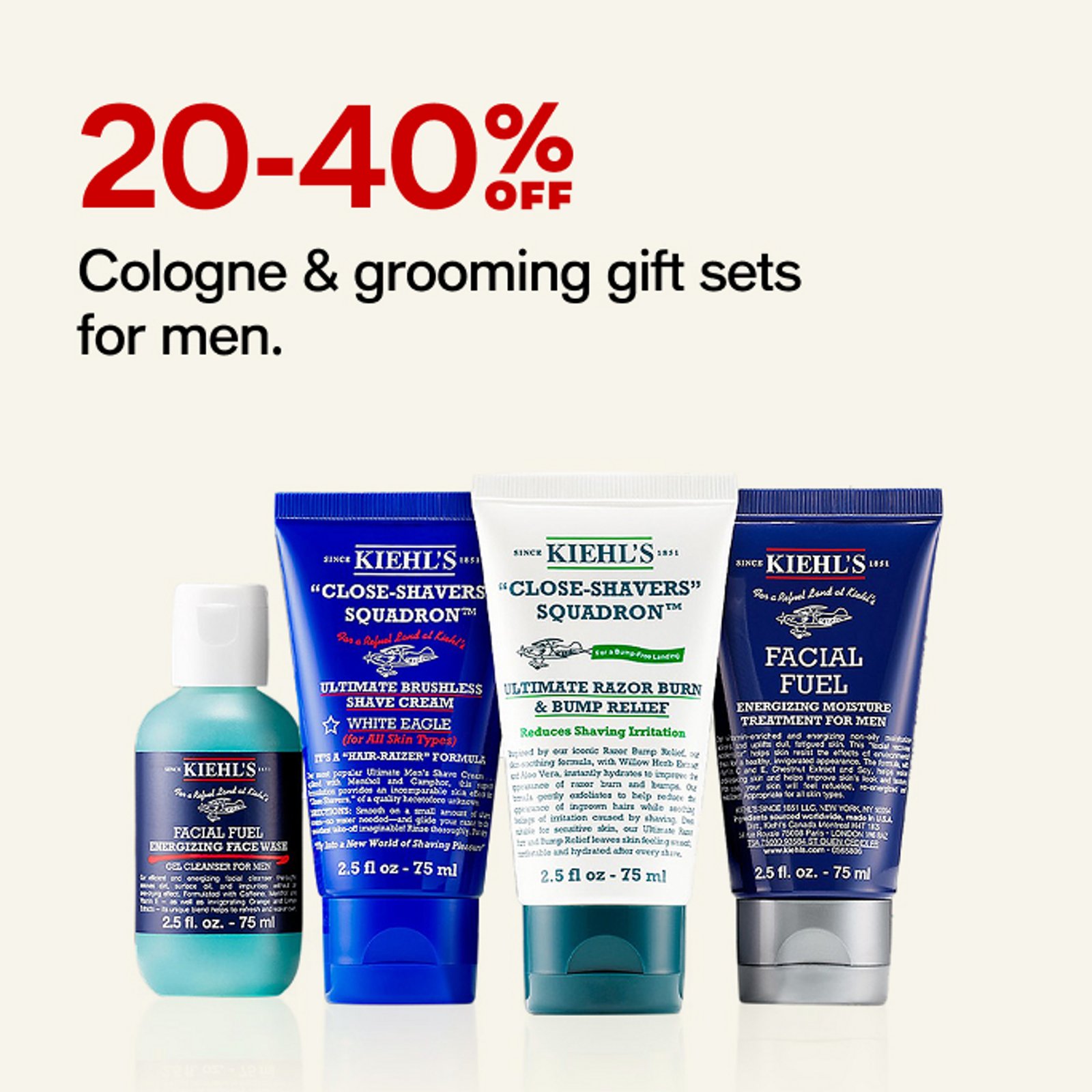 20-40% OFF Cologne & grooming gift sets for men