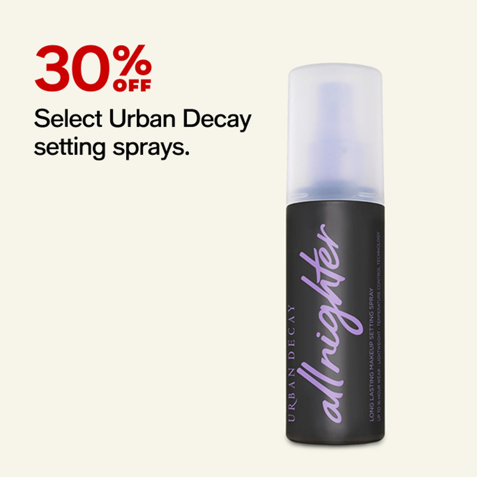 30% off select Urban Decay setting sprays