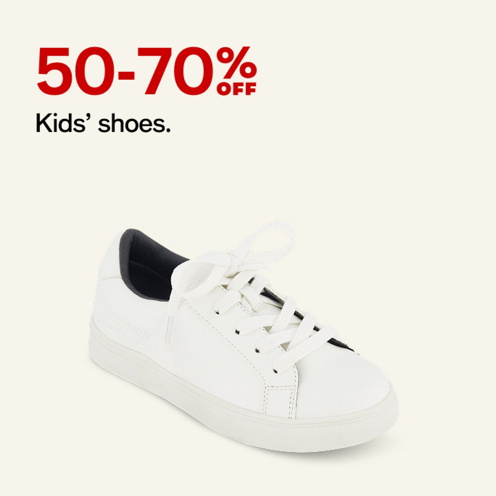 50-70% off kids' shoes