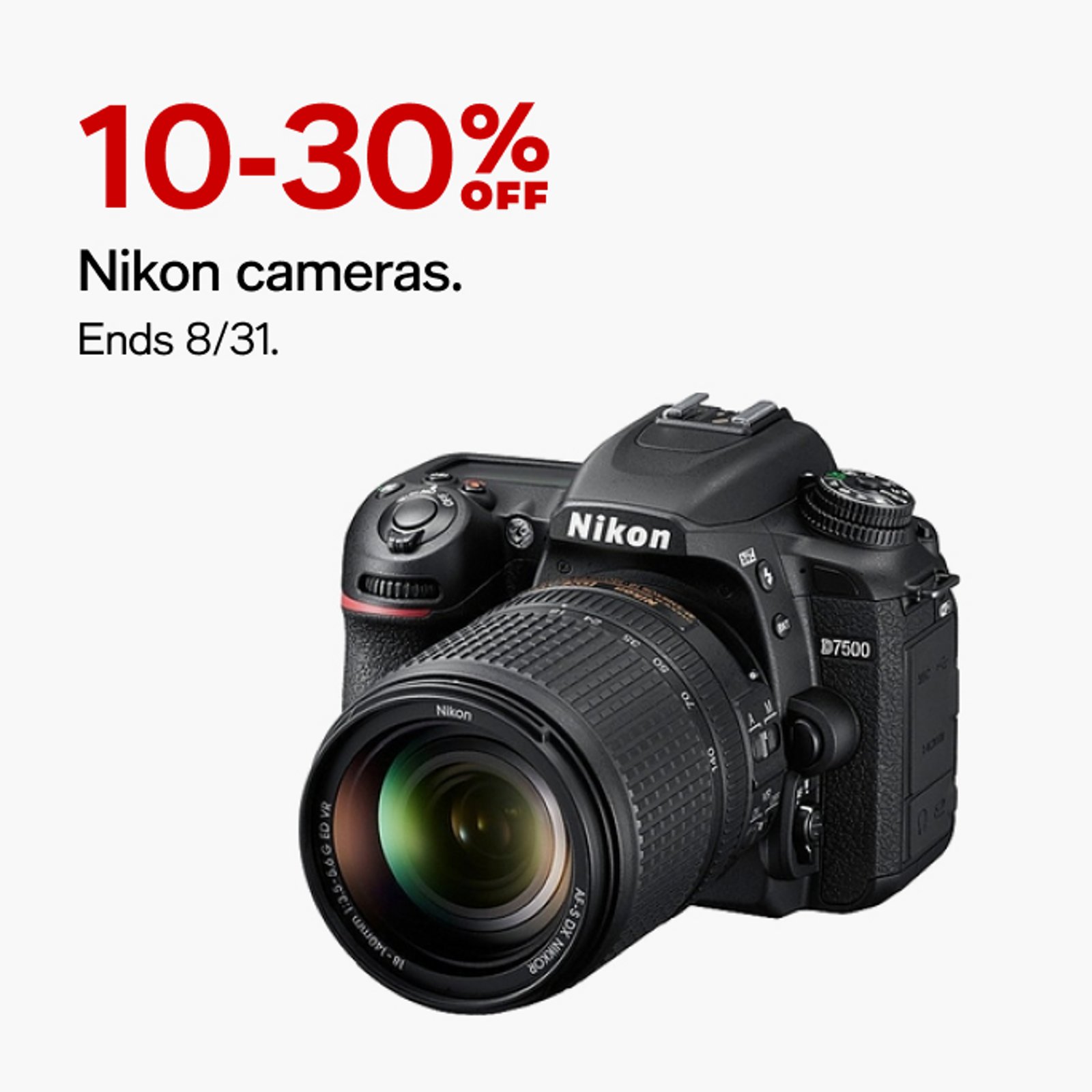10-30% off Nikon cameras