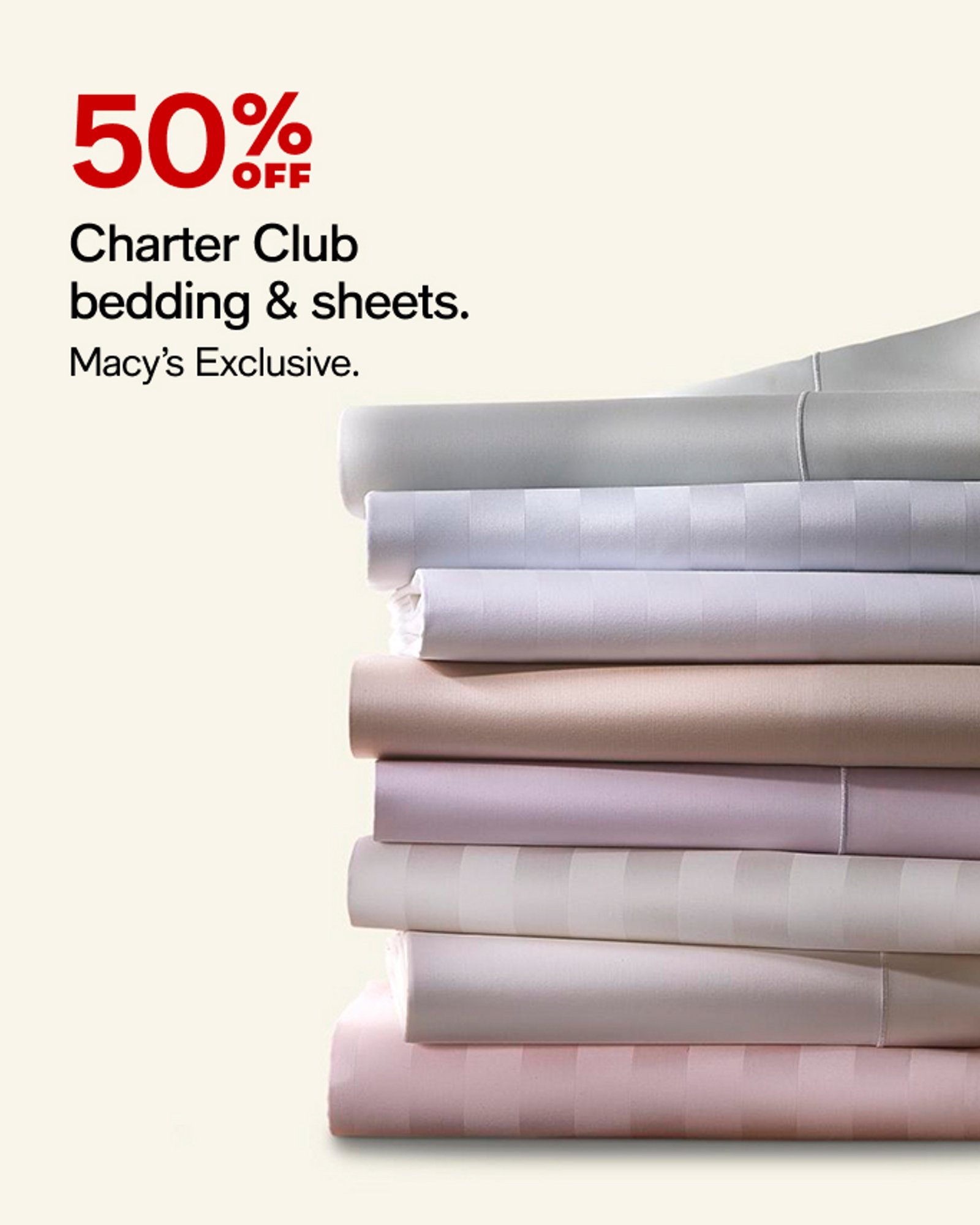 50% Charter Club bedding 